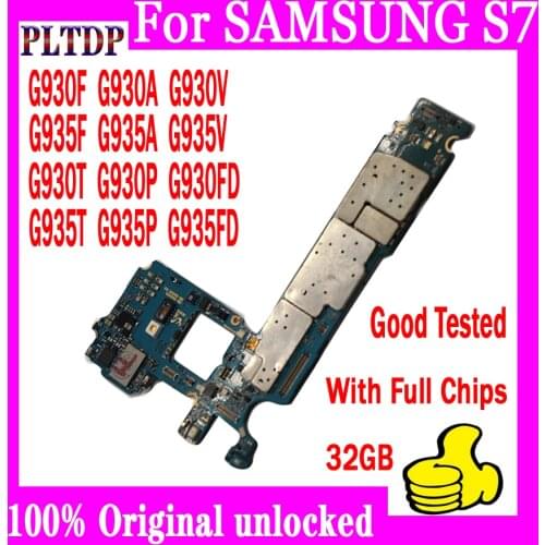 Full Unlocked For Samsung Galaxy S7 G935F G935FD G935A G935P G935T G935V G930F Motherboard 32GB 100% Original Logic board