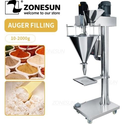 ZONESUN Semi-Automatic Milk Matcha Chili Powder Bottle Auger Large Filling Machine