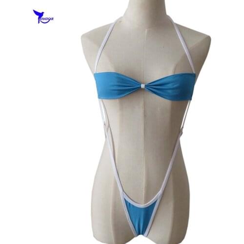 Sexy Beach Wear Sunbath G-String Micro Bikinis Women Mini Bandeau Microkini Underwear Lingerie Swimwear Bathing Suit Swimsuit
