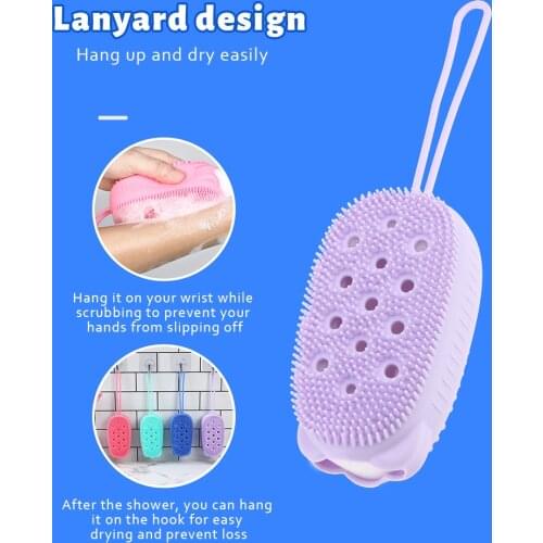 Silicone Bath Shower Body Brush Double-Sided Soft Deep Cleaning Bubble Brush Fast Foaming Bear Full Body Spa Baby Shower Brush
