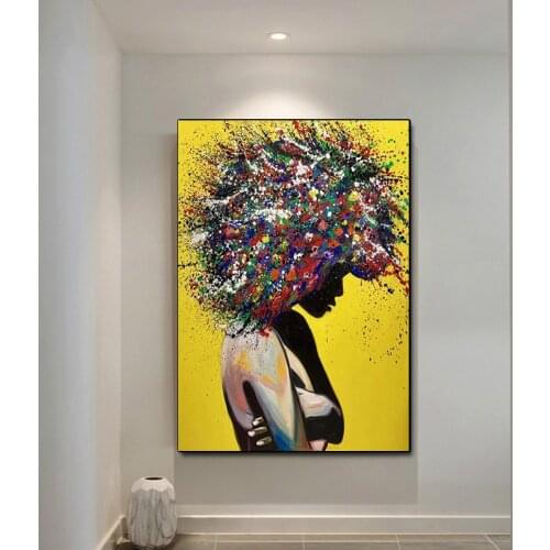 Modern Graffiti Wall Art Canvas Prints Abstract Pop Art Girls Watercolor Canvas Paintings on The Wall Pictures for Home Decor
