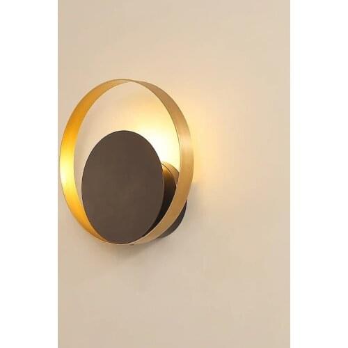 Gold Ring Bedroom Bedside LED Wall Lights Living Room Wall Decoration Asle Stair Wall Sconce Wall Light Fixture Nordic Loft Deco