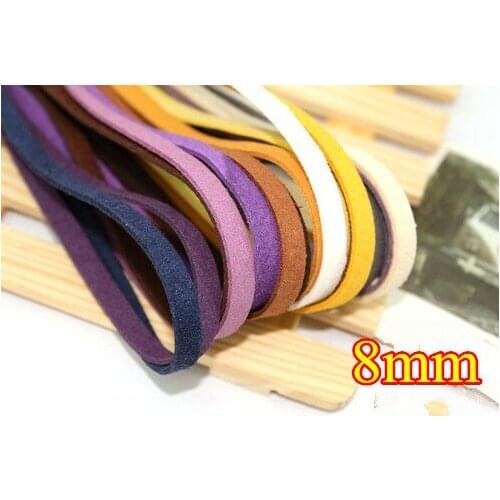 High quality Colorful Necklace Bracelet Cord 8mm Faux Leather, Suede Lace/cord/string/strip coffee DIY free shipping 34m