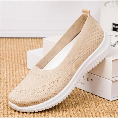 Womens Mesh Flat Shoes Summer Breathable Casual Sneakers Shallow Running Sport Vulcanize
