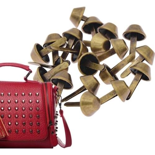 10pcs Metal Feet Rivets Studs Pierced for DIY Purse Handbag Leather Crafts Punk Diy Jewelry Making Bag Accessories