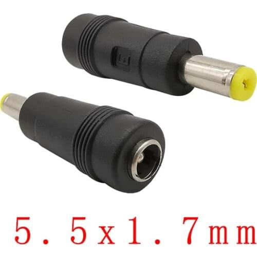 10Pcs DC Power Connector DC 5.5 x 2.1mm Female Jack to 5.5x1.7mm Male Plug DC Adapter DC Socket Jack Plug Connector for Notebook