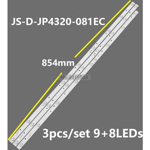 3set=9pcs LED backlight strip lamp for AKAI AKTV432 JS-D-JP4320-091EC JS-D-JP4320-081EC E43F2000 D43-F2000