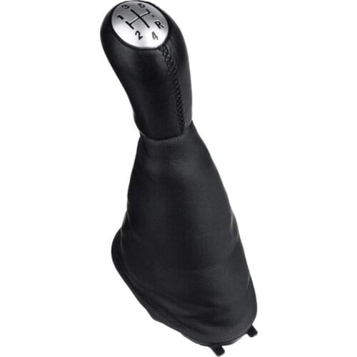 5 Speed Leather Manual Car Gear Shift Knob Lever with Boot Cover for Renault Clio 2 Clio 3 Megane 2 Scenic 2 Kangoo