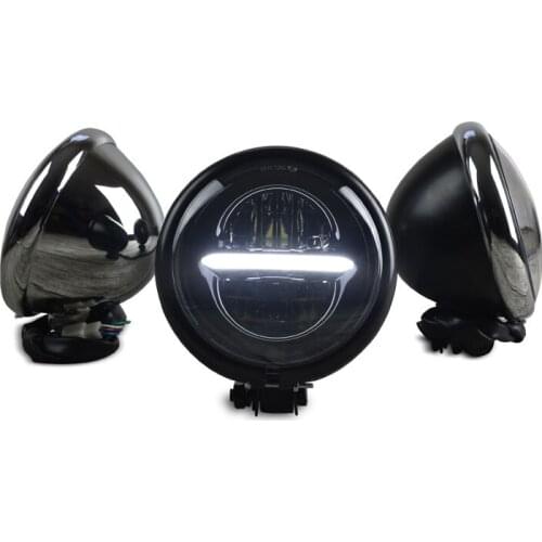 883 Retro Motorcycle Modified LED Highlights 5.75 inch Headlights line type Driving light 2 colors flare