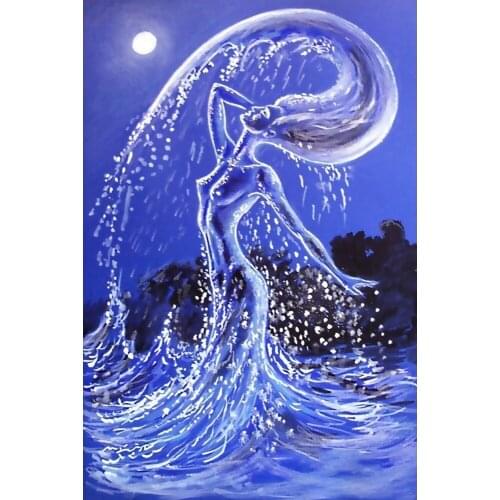 Diamond Painting Cartoon Diamond Embroidery Cross Stitch Sea Lady Round Full Drill Mosaic Kit Garden Decoration
