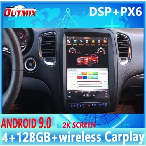 Vertical screen Tesla style Android9.0 car GPS Navigation for Dodge Durango 2012+ radio tape recorder headunit Multimedia player