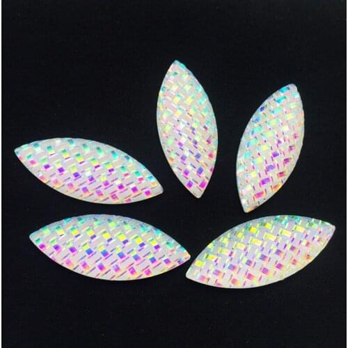 White AB Horse eye Strass Resin rhinestone applique Flatback stones and crystals Buttons For Craft Garment DIY -T060