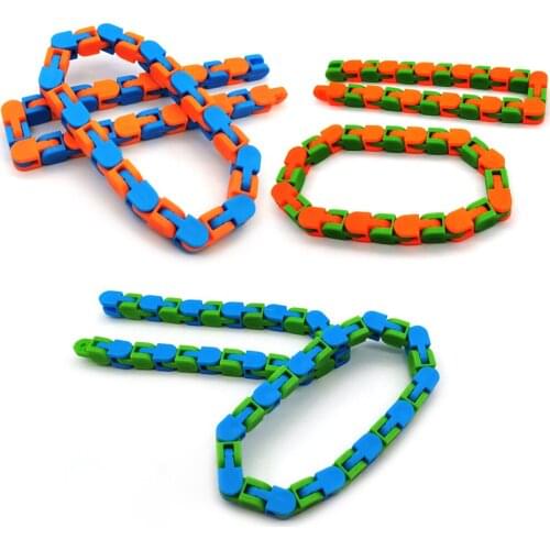 24-Section Bicycle Track Chain Toy Bicycle Track Rotation Decompression Vent Toy Interesting Hand Feeling Toy Children’S Gift