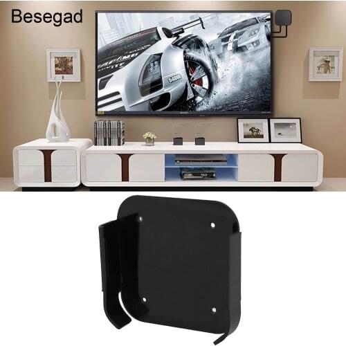Besegad Plastic Wall Mount Holder Bracket with Installation Tools Hook and Loop Fasteners for Apple TV4 Media Player