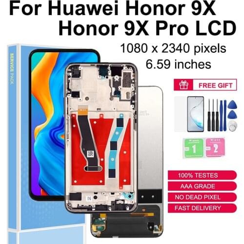 For Huawei Honor 9X HLK-AL00 HLK-TL00 LCD Display Touch Screen Digitizer Replacement Parts For Honor 9X Pro HLK-L41 With Frame