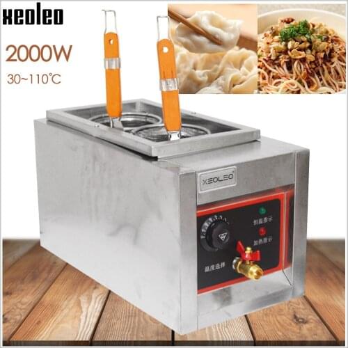 XEOLEO Electric Pasta cooker Commercial Noodle Cooker Electric noodle makers Stainless steel Double baskets noodle boiler 2000W