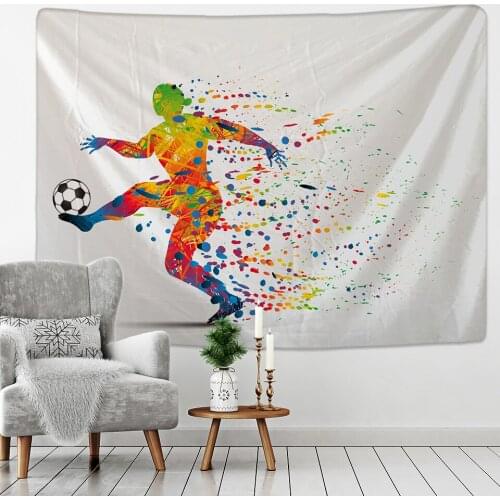 Football Tapestry Abstract Athletes Pattern Wall Hanging Hippie Bedspread Backdrop Home Decor Football Shooting Creative Fashion