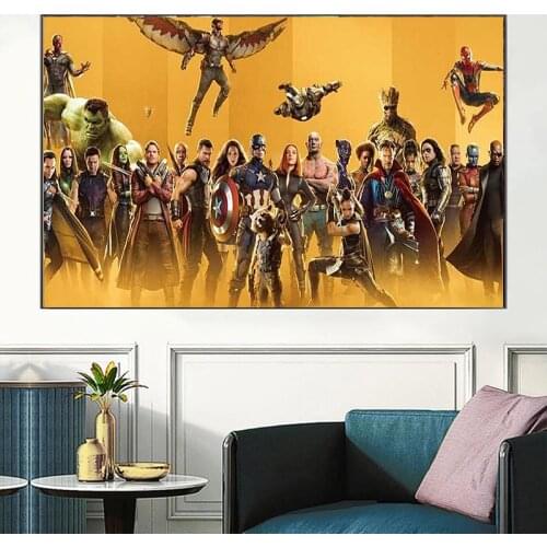 Marvel Avengers Canvas Paintings Spider Man Iron Man Hulk Posters and Prints Wall Art Pictures for Living Room Home Decoration