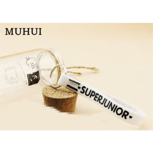 Kpop Groups SUPER JUNIOR BTOB GOT7 INFINITE KeyChain Kpop Star Classic Memories Silicone Women Bag Key Chain Jewelry B145