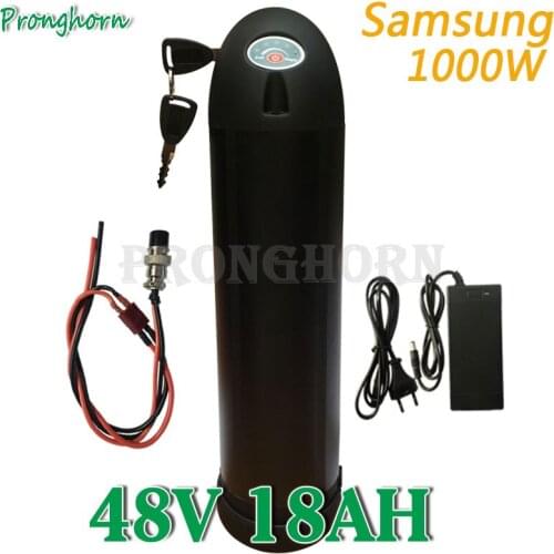 48V 1000W Battery 48V 9Ah 10Ah 12Ah 14Ah 15Ah 18AH Electric Bike battery Lithium use Samsung cell with 30A BMS+ 54.6V 2A Charger