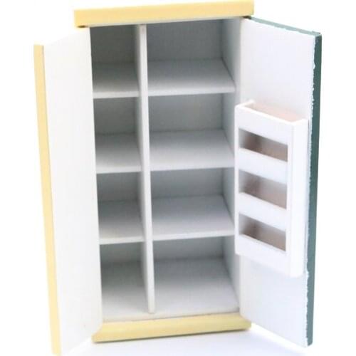 G07-X084 children baby gift Toy 1:12 Dollhouse mini Furniture Miniature rement Doll accessories double color refrigerator 1pcs