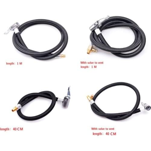 40cm/100cm Inflatable Extension Tube Air Chuck Inflator Pump Valve Clip Clamp Adapter Connect Pipe Auto Compressor Tyre