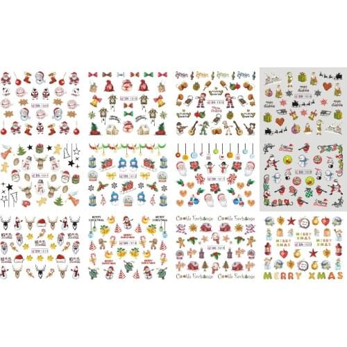 UPRETTEGO 12 PACKS / LOT NAIL ART BEAUTY WATER DECAL SLIDER NAIL CHRISTMAS XMAS HUT BOW TIE VIOLIN BIRD BN1009-1020