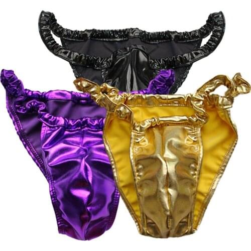High Quality Sexy Mens Briefs Spandex Latex Rubber Briefs Underwear Sissy Panties Sexy Lingerie Latex Briefs Underpants