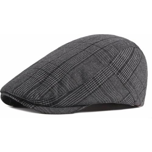 New High Quality Retro Adult Youth Berets Men Cotton Plaid Spring And Autumn Forward Hats For Womens Newsboy Caps Boina