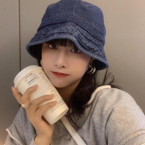 Collapsible Bucket hat For Women jean fishing bucket hat Cotton Bonnet peaked cap Panama hat bonnet Fishing hat chapeu bucket