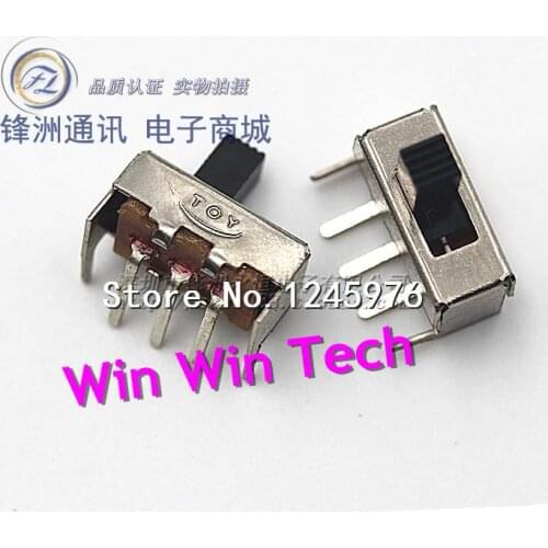 50pcs Toggle switch SS-12F23 single row lead two block 1P2T / 5MM long side sliding handle
