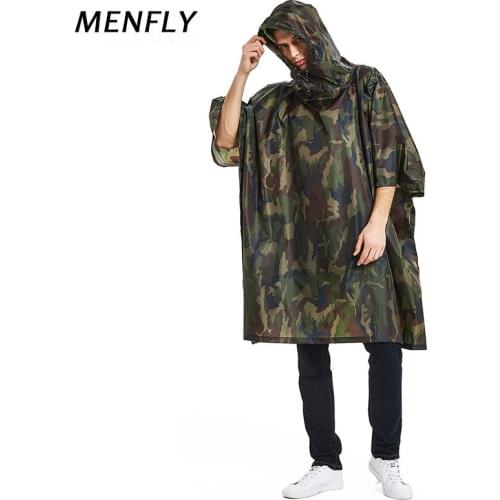 MENFLY Woodland Raincoat Outdoor Mens Womens Hiking Charge Jacket Waterproof Raincoats Cycling Sports Backpack Cover Poncho
