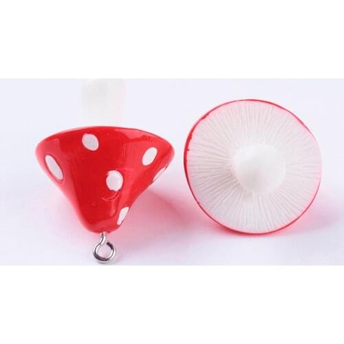 200 pcs Resin Pendants Mushroom Charms For DIY Bracelet Neckalce Earring Key Chain Jewelry Making Findings