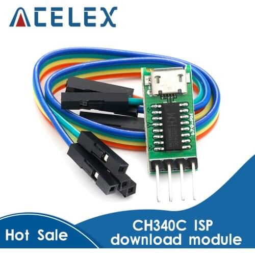 CH340C Micro USB to TTL Serial Port ISP Download Module 5V 3.3V 500ma Replace CH340G CH340T For STM32 51 With DuPont Line