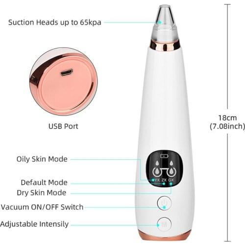 Blackhead Remover Pore Vacuum Suction Cleaner Electric Face Acne Pimple Removal Extractor Beauty Skin Care Rechargeable