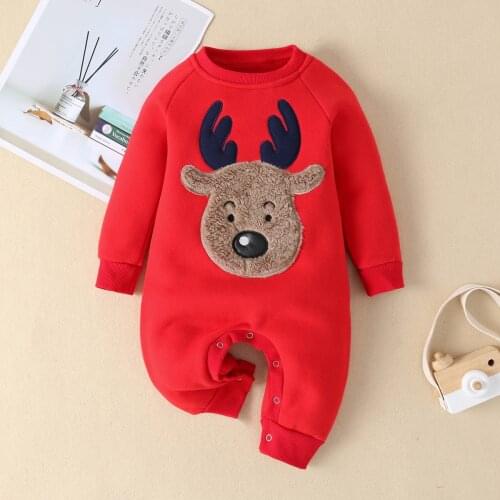 Christmas Baby Romper Boy Girl Clothes Printed Long Sleeve Rompers Xmas Infant Newborn Jumpsuit Infant Outfits Unisex Overalls