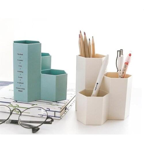 Pen Holder Organizer Multi-function PP Plastic Pot Storage Stand For Desktop