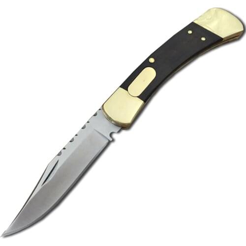 440C Blade Material Brass Wooden Handle B110 Folding Outdoor Camping Hunting Fishing Pocket Fruit Knife Survival EDC Tool