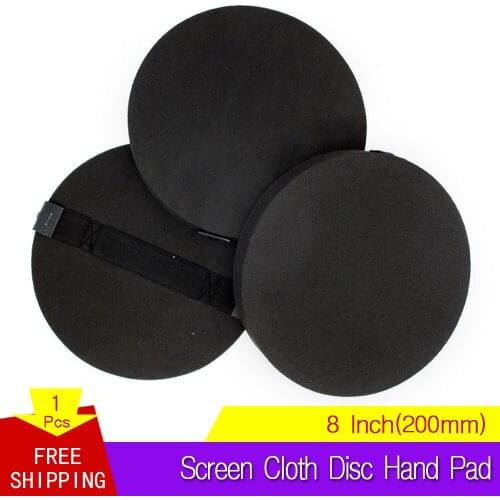 8" Screen Cloth Disc Hand Pad Hand Sanding Pad, 1" Thick, Black