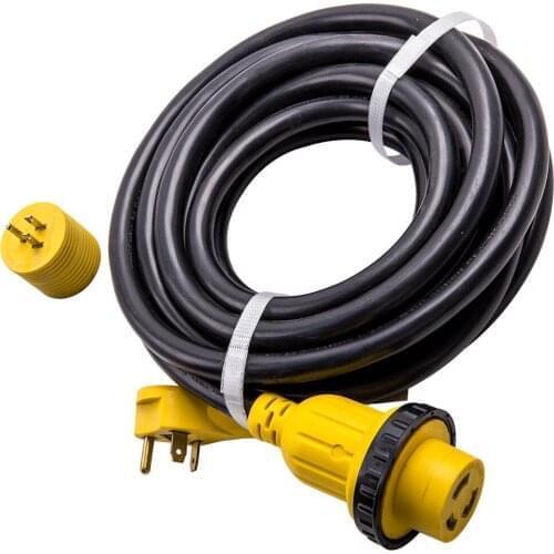 25FT 30Amp 10 Gauge Power Supply Charger Extension Cable W/ Twist Lock Connector