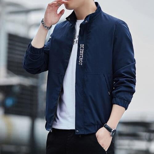 2021 Spring Autumn Casual Solid Fashion Slim Bomber Jacket Men Overcoat New Arrival Baseball Jackets Mens Jacket M-6XL Top