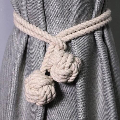 Leaf-Shaped Curtain Tassel Tiebacks Handmade Knit Curtain Rope Tie Backs Holdbacks Decorative Curtain Holder Accessories