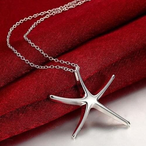 New Arrival 925 Sterling Silver Big Star Necklace Pendant for Woman Fashion Jewelry