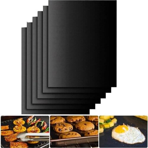 1/2 Pcs Non-Stick BBQ Grill Mat Pads Barbecue Baking Sheet Pad Reusable Picnic Cooking Plate Barbecue Oven Party Grill Mat Tool