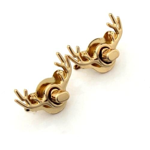 1pcs Metal Deer Shape Turn Lock Mini Cute Twist Lock Clasp for Handbag Bag Purse Luggage Hardware Closure Bag Parts Accessories