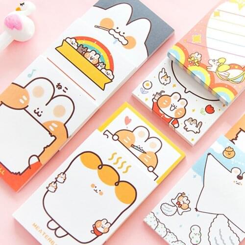 100 sheets Cute cartoon Unicorn cat Sticky Notes Memo Pad Diary Stationary Flakes Scrapbook Decorative To do list N Times Sticky