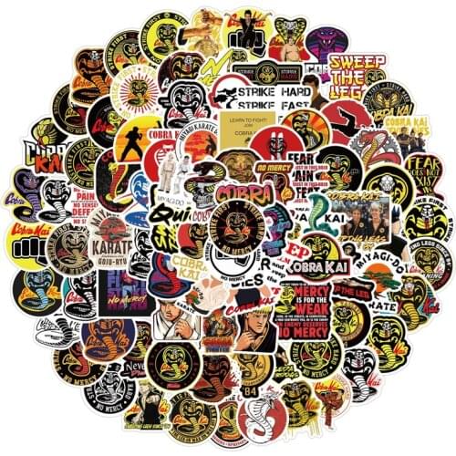 102pcs Cobra kai snake Stickers scrapbooking diy pasters home decoration phone laptop waterproof cartoon accessories