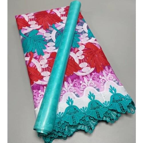 2.5+2.5yards Latest African Lace Fabric Cotton Bazin Riche Fabrics African French Tulle Net Lace For Nigerian Wedding Dress