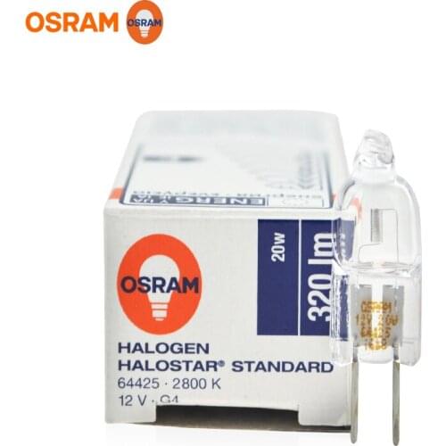 2pcs,64425 12V 20W bulb,HALOSTAR STANDARD,2800K 320LM,12V20W G4 tungsten halogen lamp