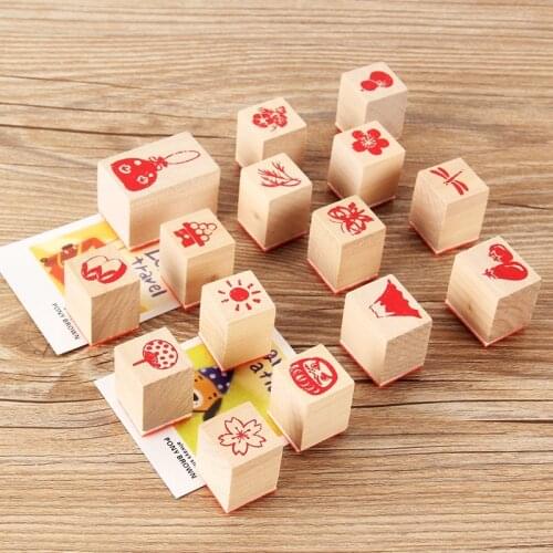 8pcs/Box Plant Butterfly Dragonfly Wooden Rubber Stamps Seal Set Diy Wood Stamp For Card Making Stationery Scrapbooking